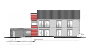 Ansicht Südseite Passivhaus